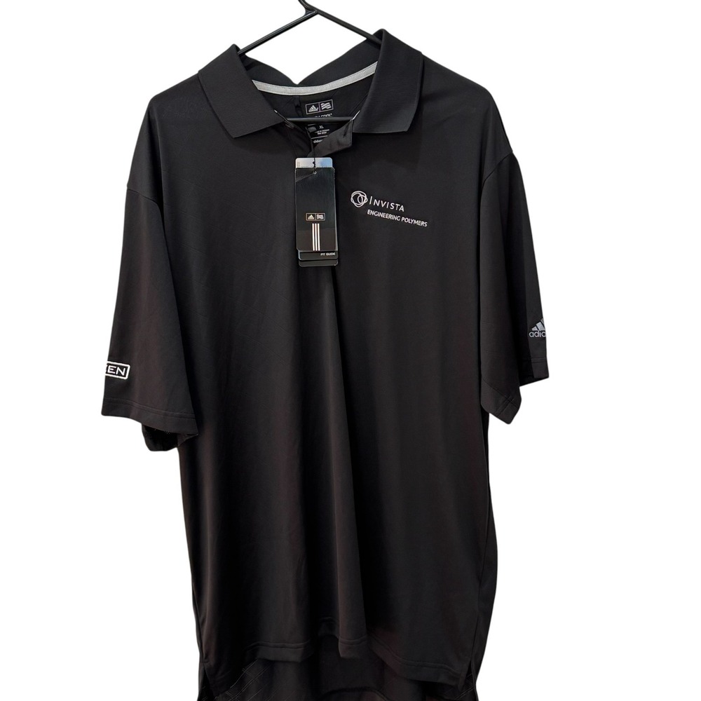 adidas Mens Polo Shirt Clima Cool Relaxed Golf Performance Logo‎ Black XL NWT